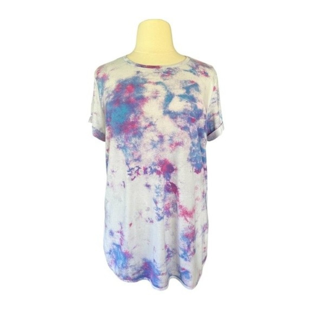 Tek Gear | Tye-Dyed T-Shirt | Blue, Pink and White | Women's Size - 1X